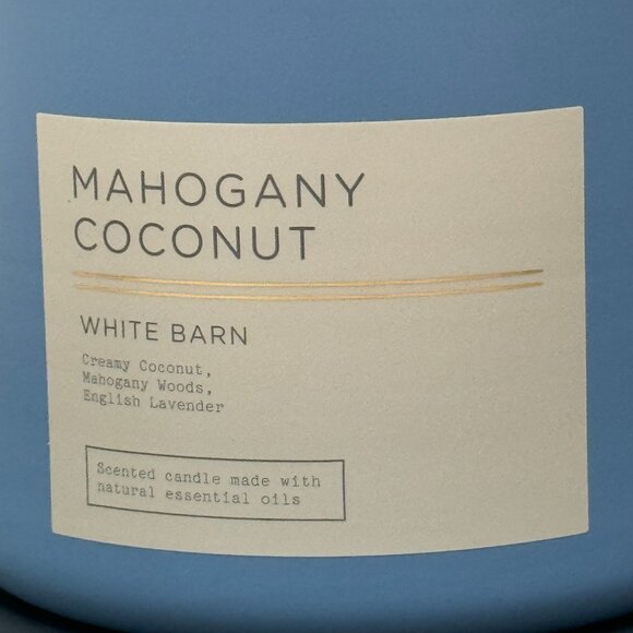 BBW Mahogany Coconut White Barn Bath & Body Works 3 Wick Candle - Picture 3 of 10
